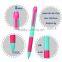 Color blocking ballpoint pen with colorful rubber grip;