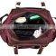 Nylon baby diaper weekend overnight bag with leather trim