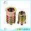 Odm good quality zinc alloy colorful furniture wood insert nut