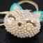 Handbag accessory lovely rhinestone fox metal keychain