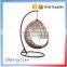 Cheap price indoor outdoor patio rattan wicker hanging egg swing chair with metal stand