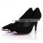 Fancy genuine leather high heel dress shoes sexy pointed toe with metal cover high heel office shoes CP6687