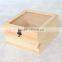 Customized high gloss wooden tea box with glass lid