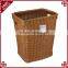 Customized hand weaving big size toy laundry storage plastic basket with handle