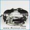 New Design Handmade Men Long Braided Genuine Leather Bracelet