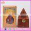 2017 Hot sale antique pyramid design wood incense holder / incense burner W02A258-S