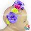 Cheap Kids Hair Clasp With Three Purple Flower For Baby Girls Baby Hair Accessories