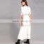 2017 Summer V Neckline Lace Long Dress Short Sleeves White Floral Maxi Lace Dress Hsm9125