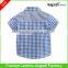 Fancy design baby boys plaid shirt with embroidered applique patch work baby clothing