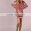 MGOO Oversized Women Longline Pollover With Side Pockets Shiny Drawstring Velvet Hoodie Dress Pink
