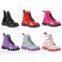 GIRLS KIDS COMBAT STYLE FUNKY PUNK GIRLS FASHION ANKLE BIKER BOOTS SHOES SIZE