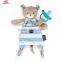 Hot Selling Blue Plush Bear Pacifier Holder With Pocket