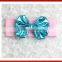 New Design 2015 Hair Crown Children Fabric Bow Design Baby Headband/Korean Design Baby Headband With Bows