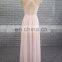 Hot Cross Neckline Full Length Evening Transparent Chiffon Sexy Dress