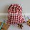 high quality grid fashional plain jute bag