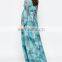 2016 best selling products elegant print wrap style long sleeve fashion new maternity clothes pakistani chiffon maxi dress
