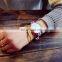 Golden Dial Quartz Watches British Retro Casual Canvas Belt Watches