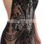 Women Perspective Backless Sequin Midi Clubwear Dress Sexy Party Dress