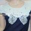 Wholesale denim jeans with white butterfly lace dress for junior office lady