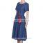 2016 Fashion Polka Dot Girls Party Dress Summer Casual Dark Blue Short Sleeve Women Wear Ladies dresses