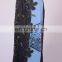 Stylish Razor Cut Embroidered Floral Patches & Print Blue Grey Maxi Wrap Around Summer Skirt HHCS 115 B
