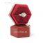 PU  leather hexagonal ring box jewelry box ring earring box jewelry packaging box can be customized