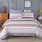 100% Cotton white bed sheet for hotel and dormitory stripe and simple