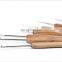 Custom Logo Bamboo Handle Crochet Hook Set Aluminium Knitting Needles for Sewing Tools