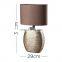 Japan style simple custom luxury gold indoor lighting ceramic base royal antique brown bedside lamps for hotel