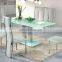 Factory price rectangle tempered glass dining  table top polished edge for factory price