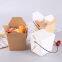 kraft paper noodle box pasta takeaway container design, salad box disposable fast food pasta takeaway packaging box
