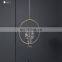 Led Round Pendant Lights Crystal Ring Hanging Lamps Gold Bedside Lighting Decoration Rotatable Luxury Droplight