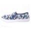 lady casual flat shoes spring flower canvas shoes