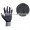 Custom Logo Work Gloves Machine Knitted Black PU Grip Glove for Automotive Industry