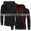 Clothing manufacturers wholesale custom men's casual sports hooded sweater zipper cardigan asymmetric splicing jacket