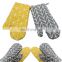 Kitchen Custom Printed Cotton Oven Hand Mitts and Pot Holders, Microwave Oven Baking Cooking Gloves