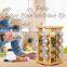 Revolving Bamboo Spice Rack With 16 Jars Countertop Spice holder Rack Organizer Spinning Countertop Spice Tower Cabinet