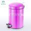 3L powder coating pedal trash bin waste stainless steel dustbin household trash can