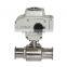 High Performance DN25 1inch  AC220V Stainless steel 3 Way Tri-clamp Sanitary electric ball valve