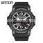 Sanda 3036 Military Dual Display Men Wrist Watches LED Alarm Water Resist Resin Sports Led Digital Military Watch