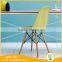 Colourful Plastic Dining Chair With Solid Wood Legs For Dining Room / Out Door Used