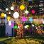 Warm White Outdoor Decoration Waterproof Battery Outdoor Garden Restaurant Led Hanging Pendant Chandelier Ball Globe Light Lamp