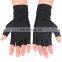 Black Half Finger Copper Infused Carpal Tunnel Arthritis Compression Gloves For Pain