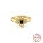 S925 Sterling Silver Geometry Night Sky Pearl Double Rope Ring