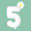 Small Daisy Flower Foil Balloons 40 Inch White Number 0-9 Large Figures Baby Shower Girl's Birthday Party Decorations Supplies