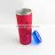 2015 New Product 16oz Double Wall Stainless Steel Straw Tumbler, Noverty Style Straw Travel Mug
