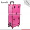 2016 PVC professional beauty makeup case with lighted mirror and drawers