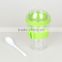 Summer hot selling cheap promotion gifts 12oz double wall AS plastic mini size cute kids dom lid ice cream snacks cup and spoon