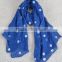 Fashion Spring Summer Dot Embrodiery Wide Cotton Custom Scarf