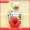 Promotional Custom Weighted Soft Vinyl Sunglasses Floating Yellow Duck Rubber Bath Toy